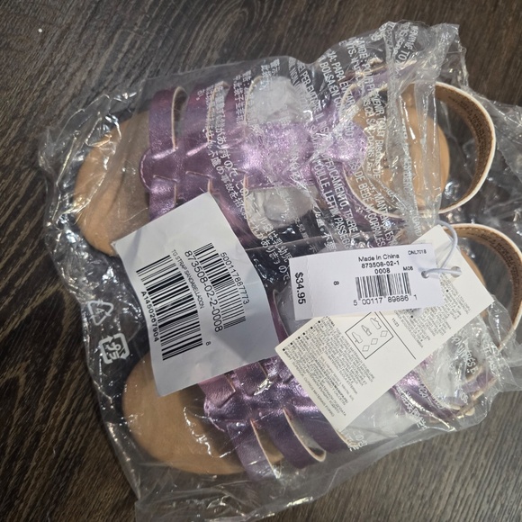 Toddler Girls Purple Metallic Strappy Sandal - Picture 5 of 8